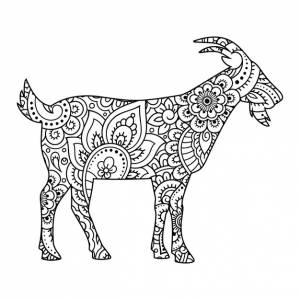 Раскраска коза для детей
