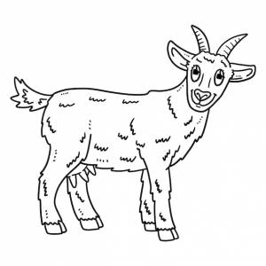 Детская коза изолированная раскраска для детей