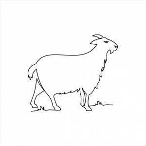Коза линии рисовать раскраски животных вектор