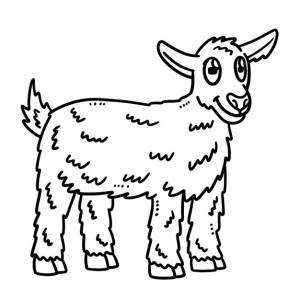 Детская коза изолированная раскраска для детей