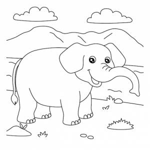 Раскраска слоник для детей