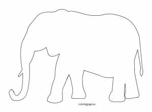 Раскраски Раскраска Шаблон слоника для вырезания