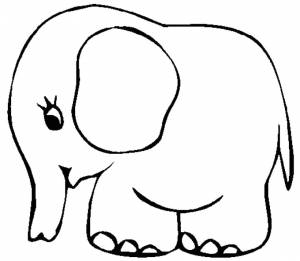 Раскраски дикие, Раскраска слоник Дикие животные