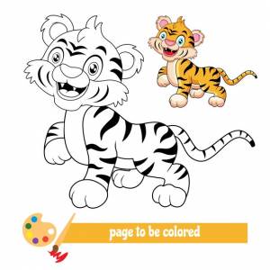 Мультяшный тигр раскраски картинки