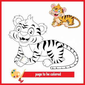 Мультяшный тигр 4 раскраски картинки