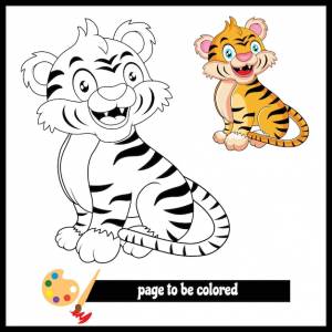 Мультяшный тигр 5 раскраски картинки