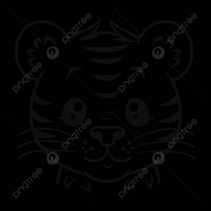 милое мультяшное лицо тигра для раскрашивания контурного рисунка вектор PNG , простой рисунок тигра, простой контур тигра, простой эскиз тигра PNG картинки и пнг рисунок для й загрузки