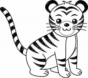 Раскраски Тигр рисунок для детей