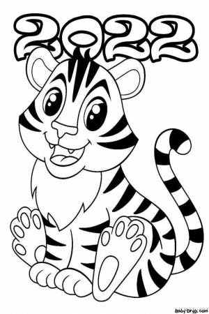 Раскраски Тигр рисунок
