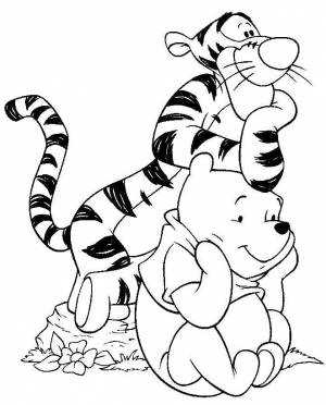 Раскраски тигр, Раскраска Тигра и винни пух мультфильмы