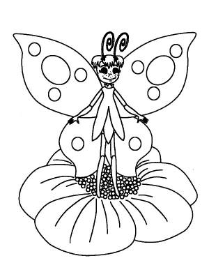 Раскраска бабочка Элина