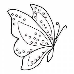 Раскраска Бабочка в горошинку