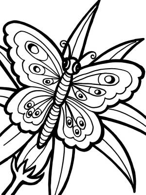 Распечатать раскраски бабочки для самых маленьких