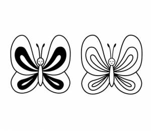 Милая простая бабочка для раскраски страницы