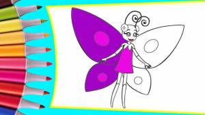 Детские раскраски из мультфильма Лунтик, Лунтик и его друзья, Бабочка
