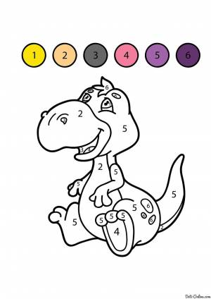 Раскраска Динозавр по цифрам