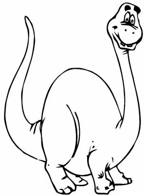 Динозавр мультяшный Распечатать раскраски для мальчиков