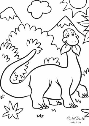 Раскраска Травоядный динозаврик