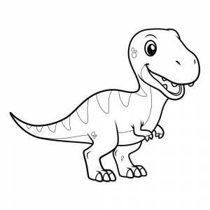 Раскраска Милый динозавр Ти-Рекс