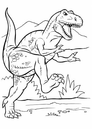 Тиранозавр раскраска для детей
