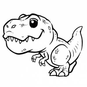 Мультипликационный динозавр, тираннозавр рекс, книжка-раскраска для детей