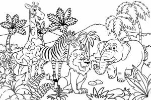 Раскраски Для детей животные африки