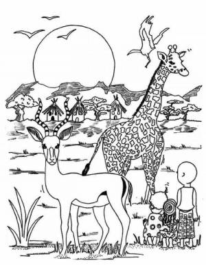 Раскраски Для детей животные африки