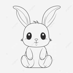 милый маленький зайчик раскраски наброски эскиз рисунок вектор PNG , простой рисунок кролика, простой контур кролика, кролик простой эскиз PNG картинки и пнг рисунок для й загрузки