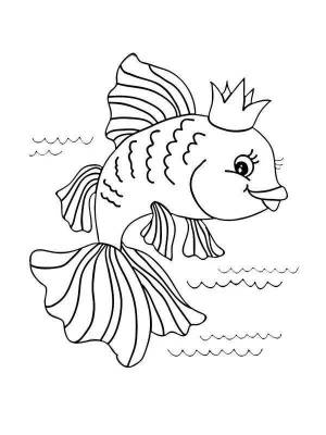 Картинка золотая рыбка раскраска