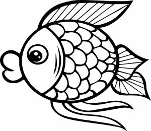 Раскраски Раскраска Золотая рыбка рыбы