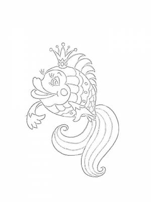 Раскраска Золотая рыбка   в формате