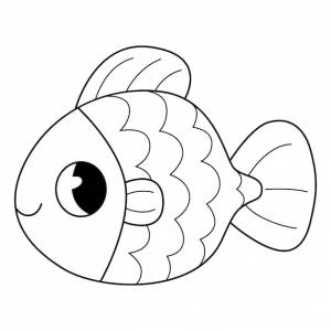Золотая рыбка раскраска для детей раскраска монохромная черно-белая иллюстрация