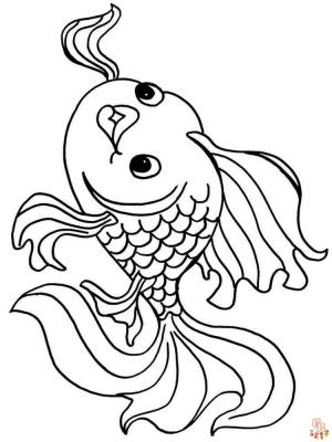 Веселье с золотыми рыбками Раскраски , для печати и легко для детей