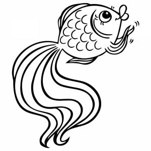 Картинка золотая рыбка раскраска