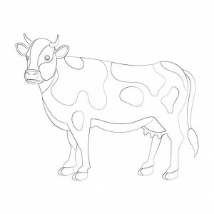 Корова раскраски для детей