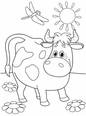 Раскраски Корова для детей 4 5 лет