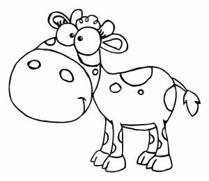 Раскраски смешная, Раскраска Смешная корова Контур коровы для вырезания