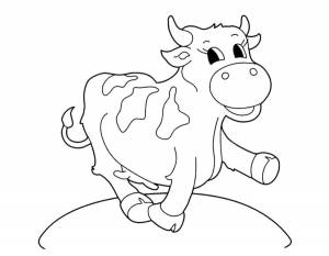 Раскраски коров, Раскраска Раскраска корова смешная коровка Корова