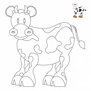 Забавный вектор коровы для раскраски книги