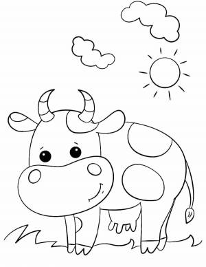 Раскраски Корова для малышей 2 3 лет