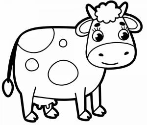 Раскраски Для малышей корова