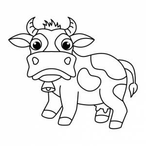 Забавный мультфильм о коровах для книжки-раскраски