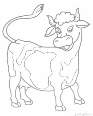 Раскраска Быки и Коровы на Новый год 2021 для детей в 2023 г