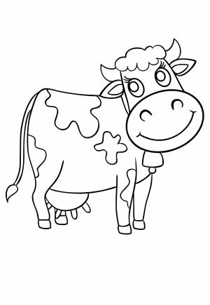 Раскраска Корова Улыбка