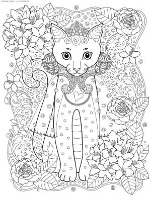Раскраска Кошка-принцесса