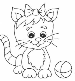 Раскраска Кошка для детей