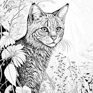 Раскраска кошка черно-белая для раскраски