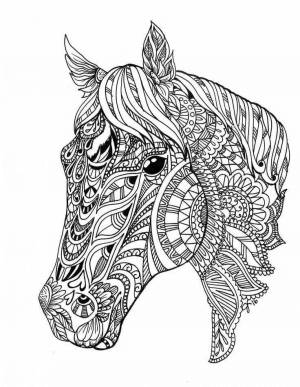 Раскраски Сложная лошадь