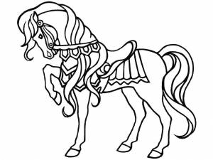 Раскраски лошадь, Раскраска Барби и кен с лошадью барби