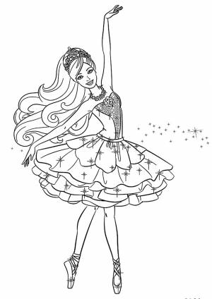 Раскраска Яркая балерина Барби